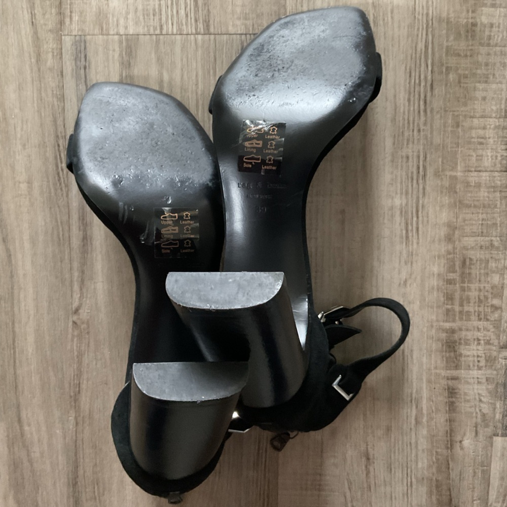 Rag & Bone Ellis Sandal High Heel Black Suede Size 39 9 - Picture 8 of 8